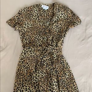 Vintage Silk Cheetah Wrap Dress